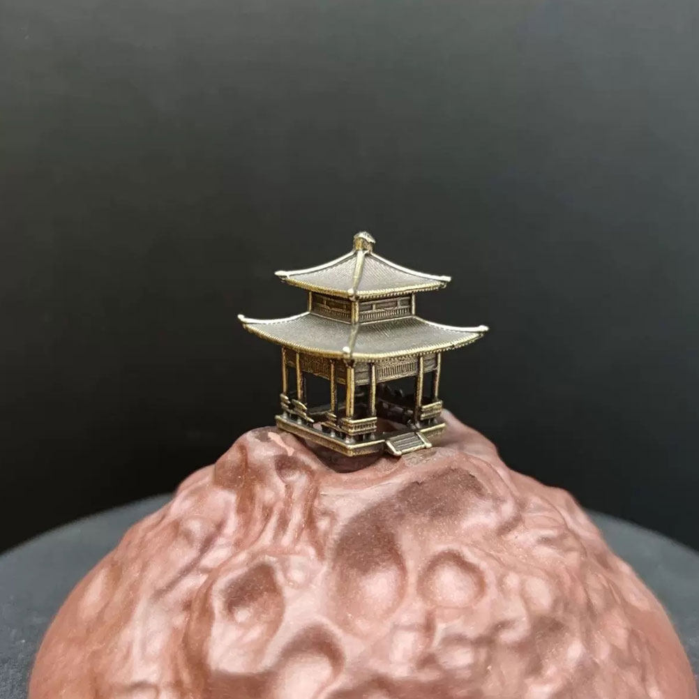 Bonsai Garden Set Up - Ornamen Paviliun Kuningan Gaya Vintage Miniatur