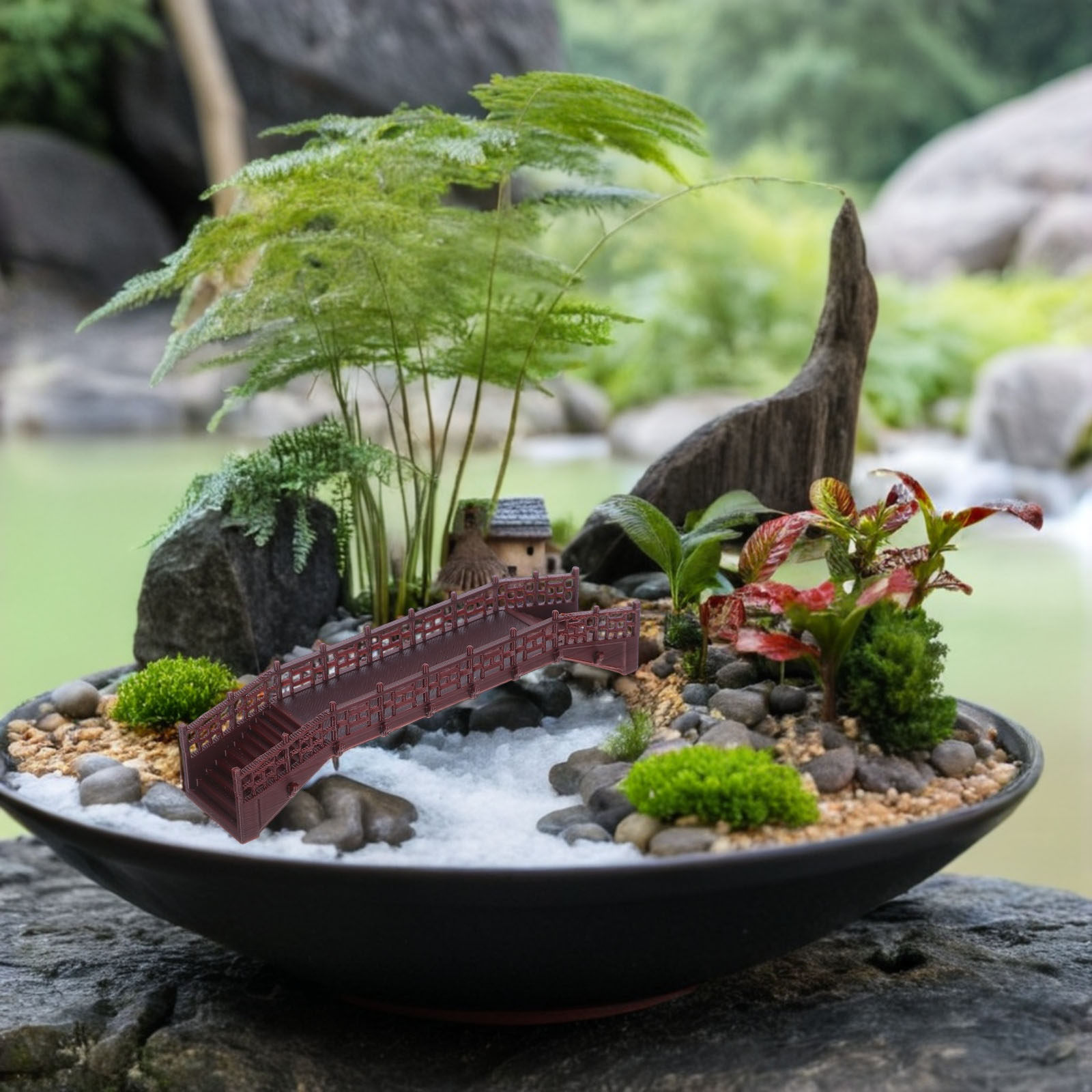 Ornamen Jembatan Miniatur Gaya - Bonsai Garden Set Up ulasan dan harga